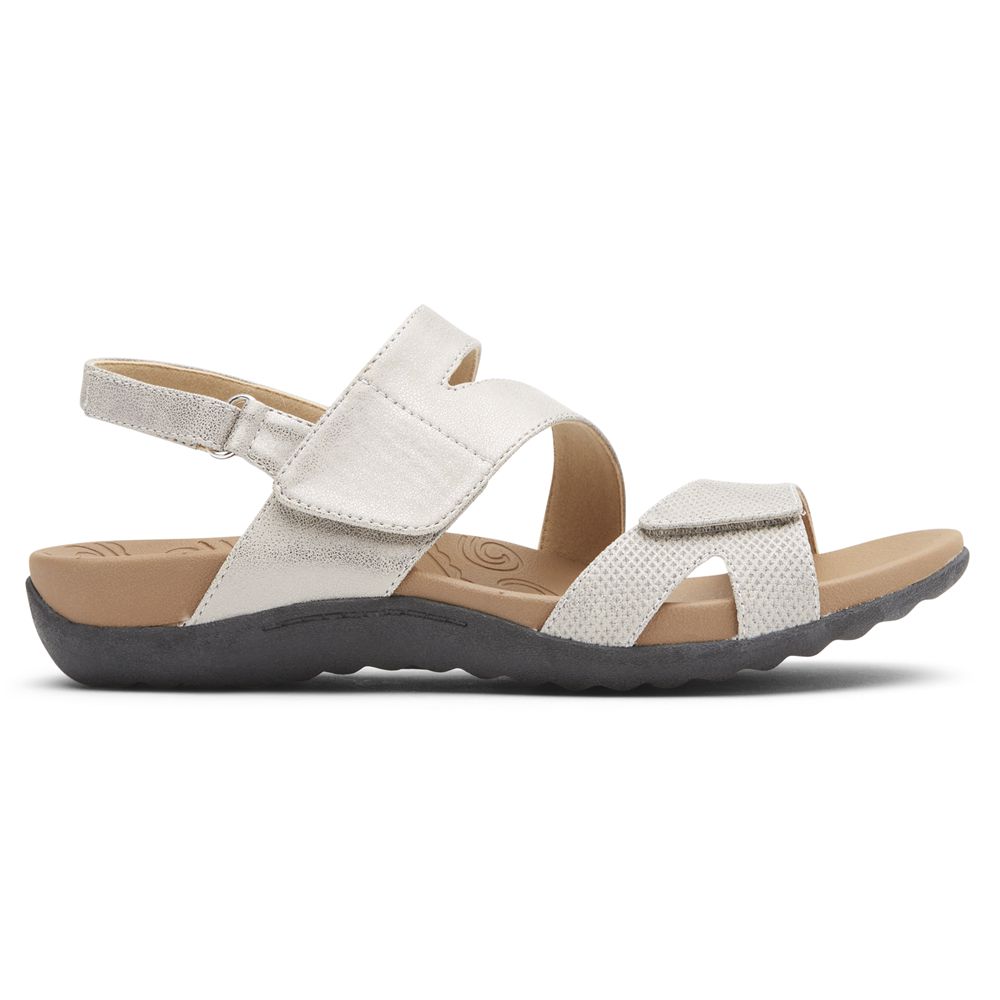 Rockport Ridge Adjustable Asymmetrical - Womens Sandals - White - NZ (MFR-429381)